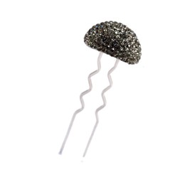 Hair Sticks for Buns Faux Rhinestone Mushroom Hair Bun Sticks Decorative, Black