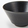 Mu-in Ryohin Mino-yaki Rice Bowl, Black Glaze, Approx. Diameter 12.7