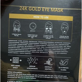 COSEY-ROSY 24K GOLD COLLAGEN 24 PAIRS EYE GEL PADS FOR PUFFY EYES,DARK CIRCLES,WRINKL