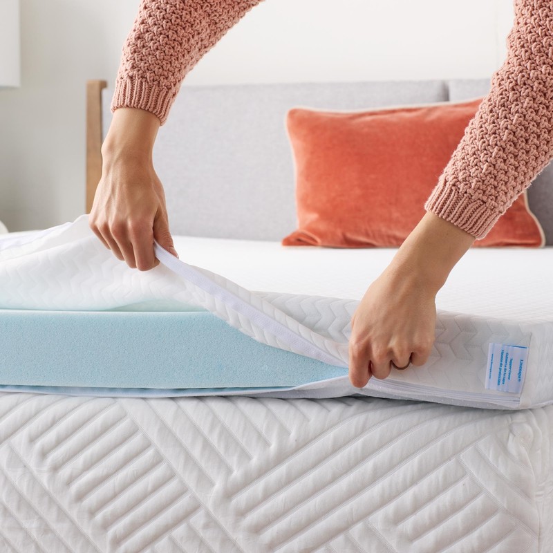 Linenspa 2 Inch Mattress Topper Cover, Queen – Machine Washable,