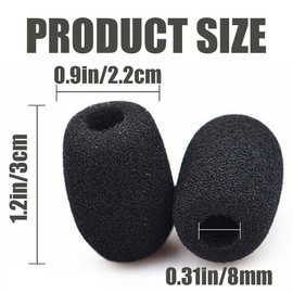 30Pcs Mini Size Lapel Headset Mic Foam Covers, Foam Microphone Windscreen, Mic Foam Covers for Headset Microphone, Black