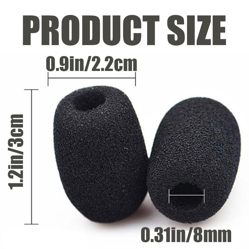 30Pcs Mini Size Lapel Headset Mic Foam Covers, Foam Microphone
