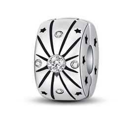 BIZK Heart Charm Pendant 925 Sterling Silver for Bracelet Bead Pendant for European Bracelets and Necklaces, Sterling Silver