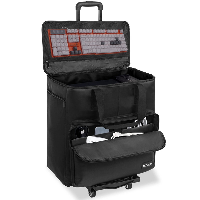 AKOZLIN Desktop Gaming Computer Tower PC Carrying Case with Detachable