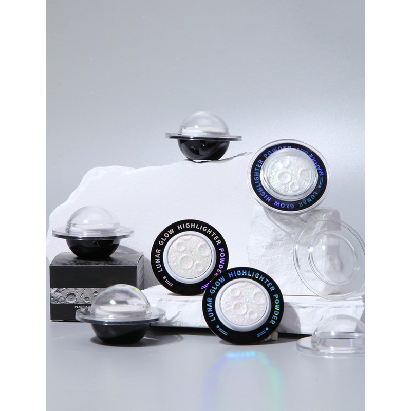 Erinde Glitter Highlighter Powder, LunarGlow Multi-Chrome Luminizer, Sparkling 3D Pearl,
