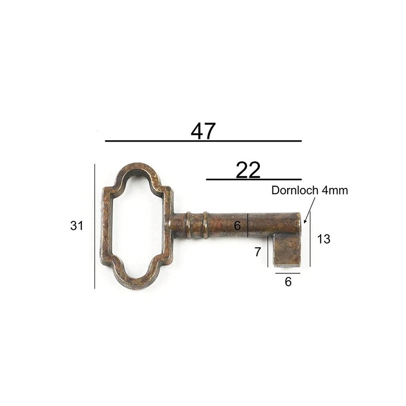 Furniture Key Antique Style Furniture Burnished Replacement Key Blank Patina