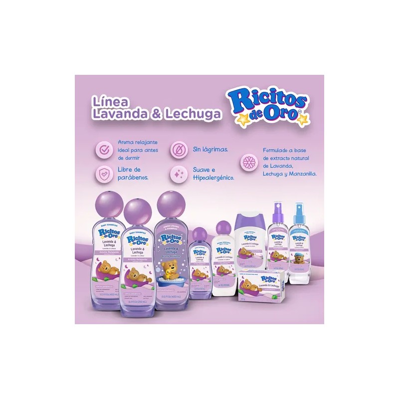 Shampoo Ricitos De Oro Lavanda Y Lechuga, 400ml