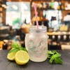 printplanet Drinking Glass with Handle and Straw Printed with Name