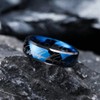 King Will 7mm Tungsten Carbide Ring for Men Blue Magic