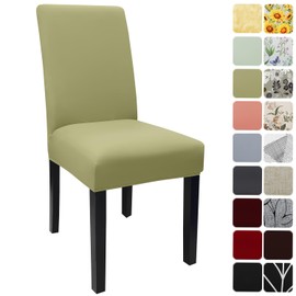 Keyroal Dining Room Chair Covers Set of 1, Stretch Solid Color Parsons Chair Slipcovers Spandex Removable Washable Kitchen Chair Protector Cover for Dining Room, Hotel, Ceremony(Sage Green)
