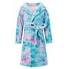 Funnycokid Teen Girls Robes Size 12-14 Mermaid Flannel Hooded Sleepwear