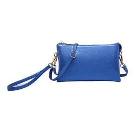 Jen and Co Riley - Pulsera ajustable y desmontable, de piel vegana, azul Agate, 9 x 5