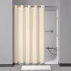 Manchester Mills Protect360° Shower Curtain Beige Boxed Stripe Microban HOOKLESS