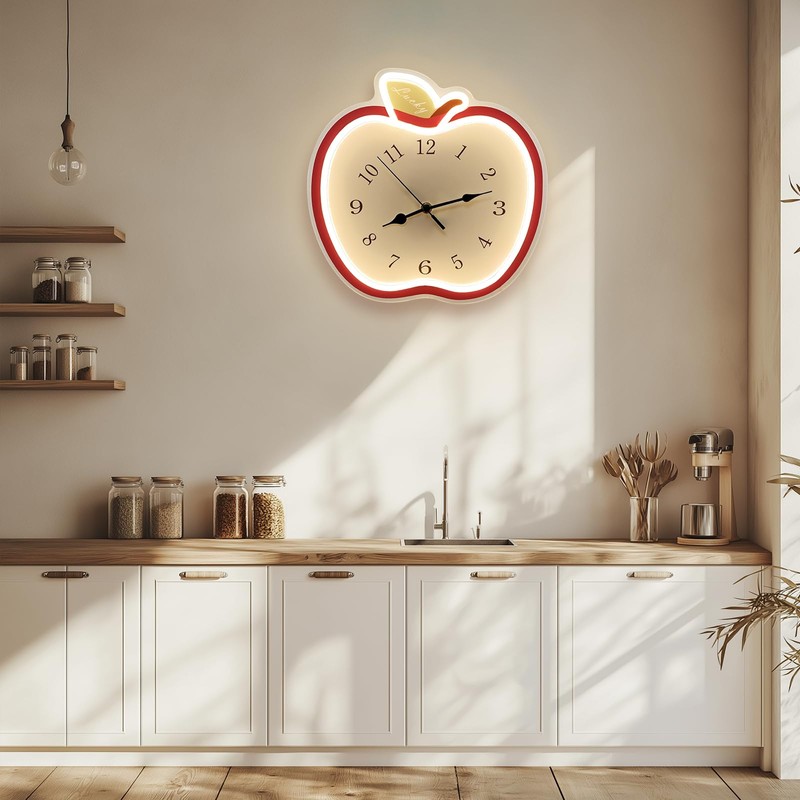 jXIN 12 Inch Apple Shaped Novelty Fun Shaped Wall Clock,