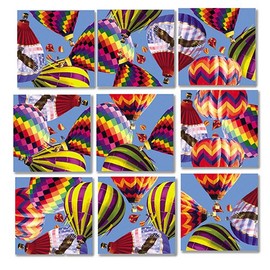 Scramble Squares Hot Air Balloons 9 Piece Challenging Puzzle - Ultimate Brain Teaser and Mind Game for Young and Senior Alike - Engaging and Creative With Beautiful Artwork - By B.Dazzle
