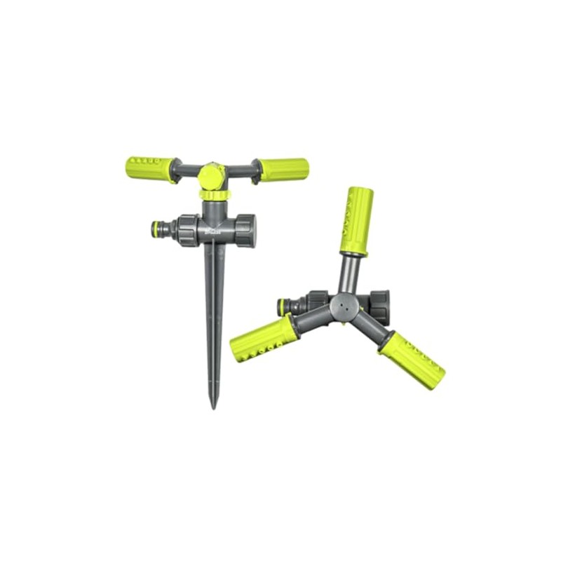 Bradas 3-Arm Circular Sprinkler with Ground Spike Sprinkler Lime Line