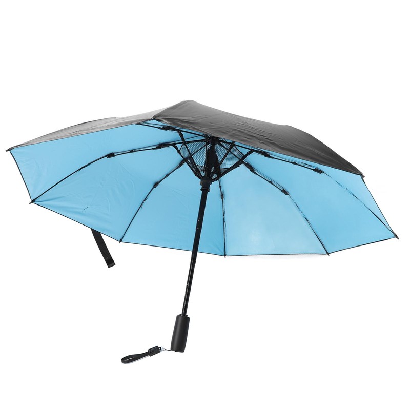 Portable Umbrella with Fan 8 Fiberglass Ribs Windproof Umbrella for