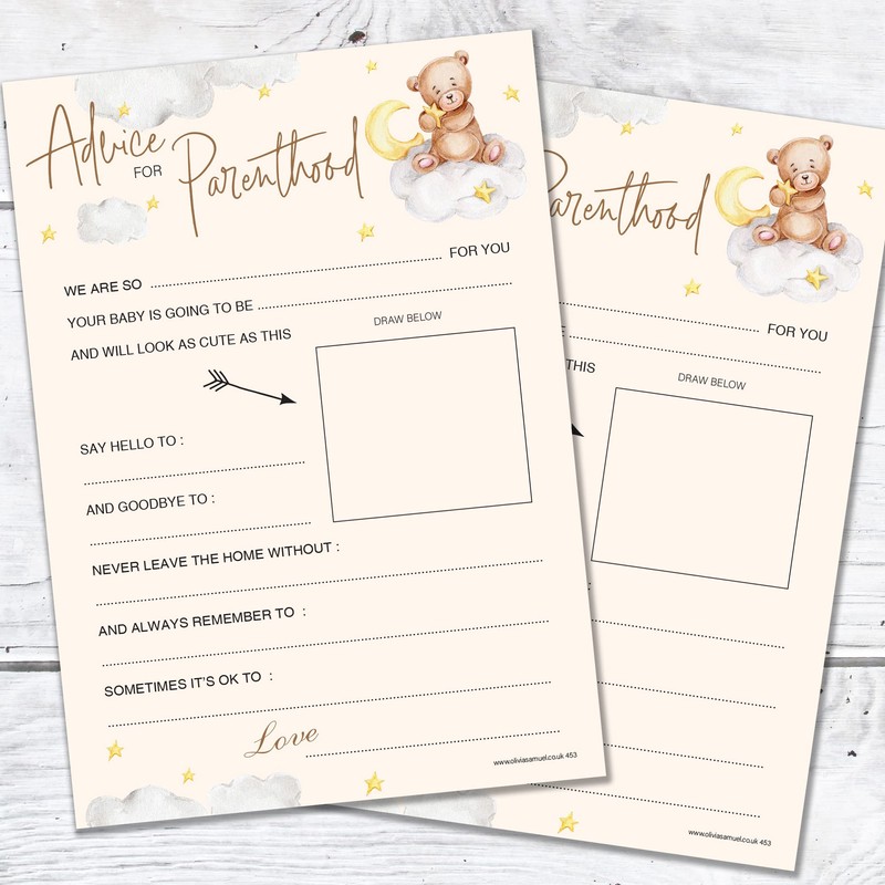 20 x Unisex Baby Advice Cards for Parenthood - Baby