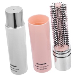 Healvian 2pcs Folding Travel Comb Curly Hair Brush Retractable Purse Hair Brush for Women Hair Styling Brush Soft Round Tips