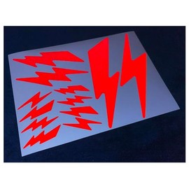 Veloviz Reflective Lightning Bolt (Assorted) Red Die-Cut Vinyl Cargo Bike Stickers Decals