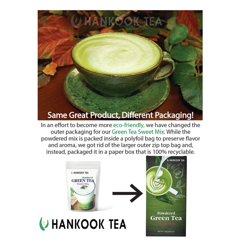 Hankook Tea Powdered Green Tea Sweet Mix, 8.82 Ounce