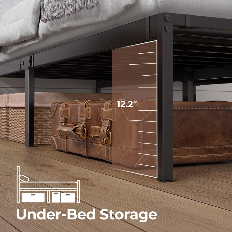 Rolanstar Bed Frame with USB Charging Station, Full Bed Frame