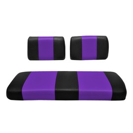 Seat Cover Replacement for Yamaha G-2/G-9 Golf Cart - Front Bench Seat - Premium Marine Vinyl -5 Panel Stitching - Staple On Installation - Two-Tone Golf Cart Seat Covers (Black & Purple)