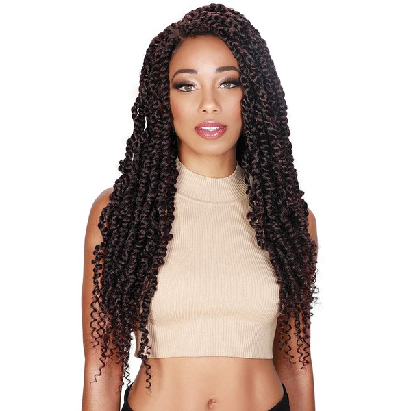 Zury Sis Synthetic Diva Lace Front Wig - H-PASSION TWIST (1B Off Black)