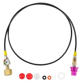 SUPXYC Soda Maker Co2 Tank Cylinder Direct Adapter, Machine Co2 Adapter Quick Connector Adapter with 60in Hose and 2000PSI Pressure Gauge, Soda Machine Adapter, CGA320 Valve for Large CO2 Tank