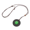 Volcanic Lava Energy Stone Pendant Green Core Promote Circulation Adjustable