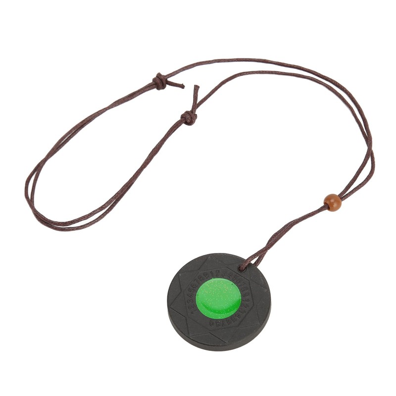 Volcanic Lava Energy Stone Pendant Green Core Promote Circulation Adjustable