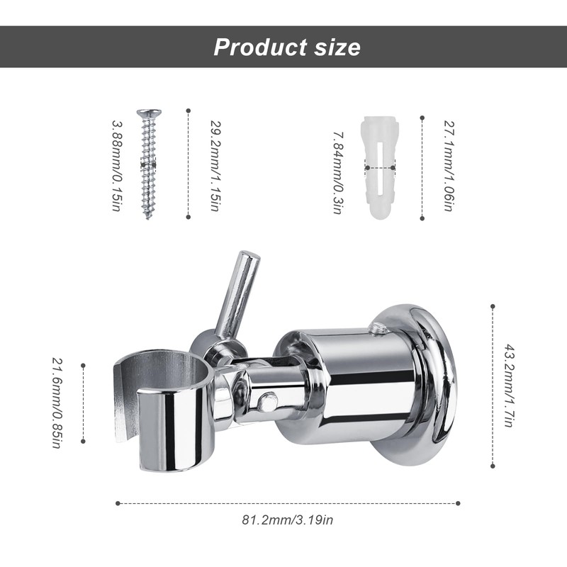 KINHARD Full Metal Shower Head Holder, Shower Head Holder, Wall
