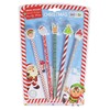 5 Pack Christmas Pencils with Novelty Character Eraser Tops