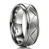 King Will TYRE Men's 8MM Silver Domed Grooved Tungsten Carbide