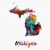 Michigan Us State In Watercolor Vinyl Decal Wall Laptop Bumper