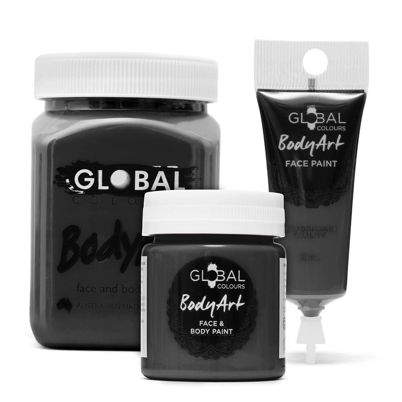 Global Colours Black - BodyArt Paints - 200ml | Artist