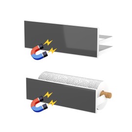 Magnetic Spice Rack Moveable Magnetic Shelf Organizer for Kitchen Refrigerator Microwave Oven Storage Rack Fridge Magnet Organizer,White.4 Packs