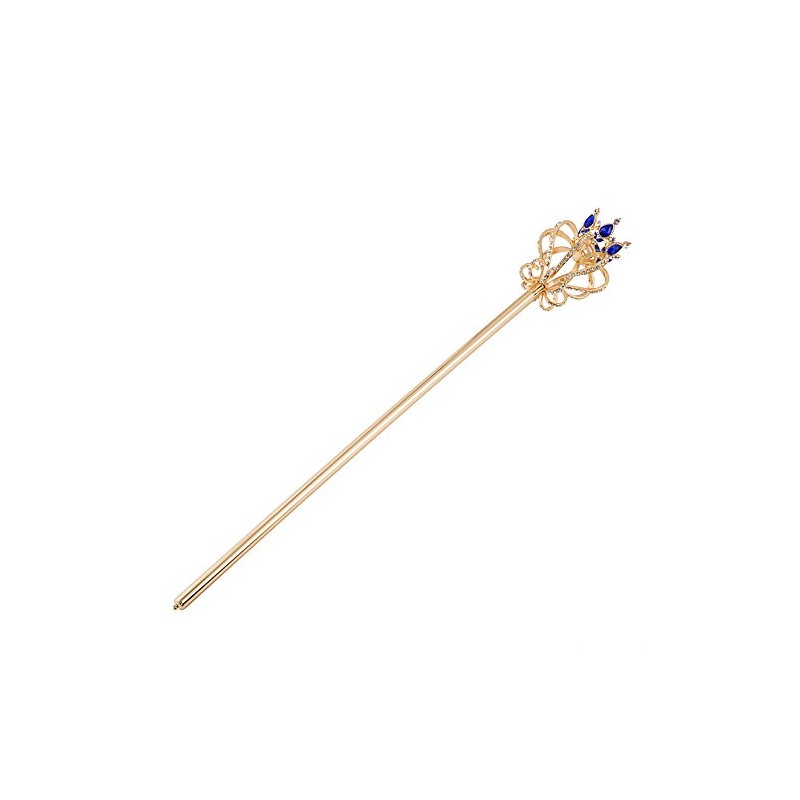 JamingHG Gold Pearl Rhinestone Scepter Festival Wand Pageant Costume Props,