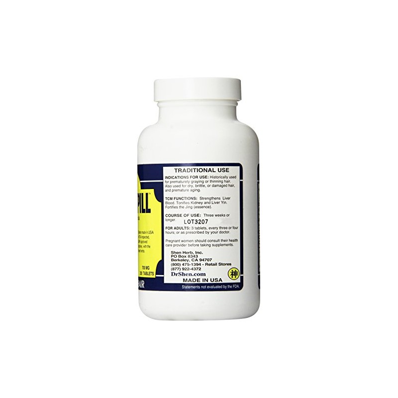Dr. Shen's Shou Wu Pill (200 Tablets - one Month