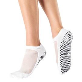 Shashi White Mesh Non Slip Ergonomic Socks Pilates Barre Ballet Yoga Dance White Large / 10.5-12.5