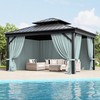 Pakunoda Outdoor Gazebo Curtain Replacement Universal 4-Panel Sidewalls 10' X