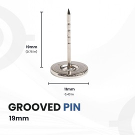 19MM Flathead GROOVED Pins for Retail Security Tags EAS Loss Prevention – 1000 Count – Checkpoint Security Compatible for Theft Prevention – for Apparel, Accessories, Others by BullsEye Protection