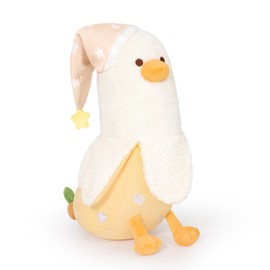 shownicer Plush Toy Banana Duck Cuddly Toy Duck Stuffed Toy Kawaii Duck Plush Cushion Toy Throw Pillow Gift for Adults Children 3+ Years (Yellow, 50 cm)