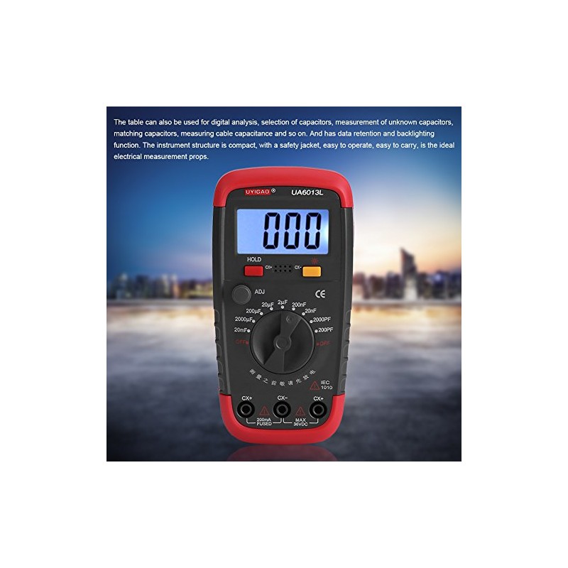 Medidor de Capacitancia Condensador de Capacitancia con Pilas Digital Tester