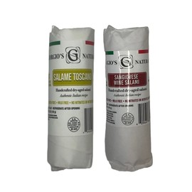 Giorgio's Naturals Salami Duo – Toscano Salami & Sangiovese Wine Salami | Artisan Cured Meats | Nitrate-Free, Keto & Gluten-Free | Gourmet Charcuterie