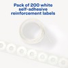 Dispenser Pack Hole Reinforcements, 0.25" Dia, White, 200/Pack, (5729)