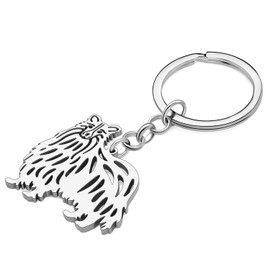 TIZURO Edelstahl Collie Schlüsselanhänger Welpe Haustiere Schäferhund Tiere Autoschlüssel Schlüsselringe Schmuck Für Frauen Brieftasche Charms Geschenke (Versilbern)