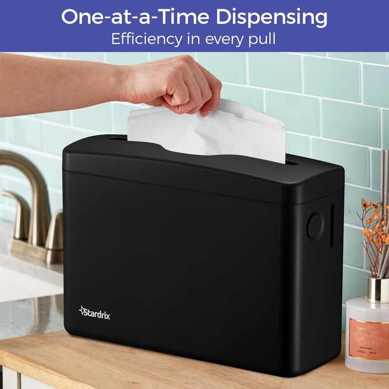 Stardrix Countertop Paper Towel Dispenser, Black Hand Towel Holder for