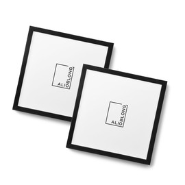 ALIOBLONG 4x4 Picture Frame Set of 2,Black Photo Frame for 4x4 Without Mat,Horizontal and Vertical Formats for Wall Mount or Tabletop with Plexi Sheet