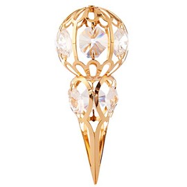 24K Gold Plated Icicle Ornament Made with Genuine Matashi Crystals